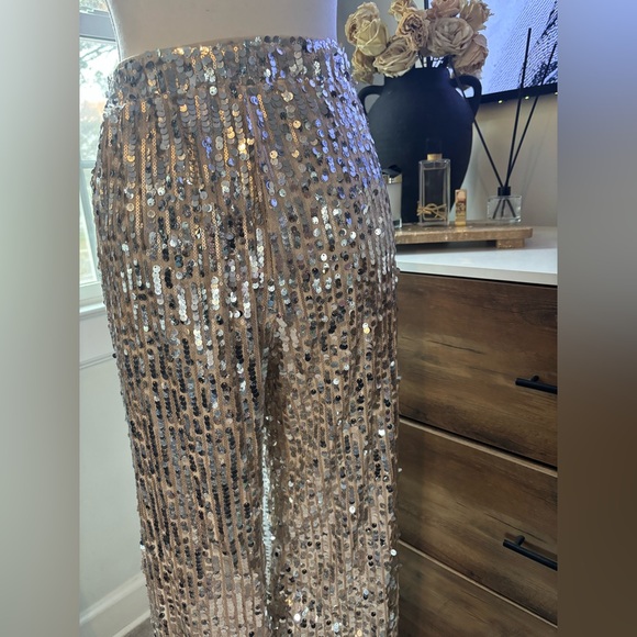 Cream Sequin Pants - Picture 5 of 6